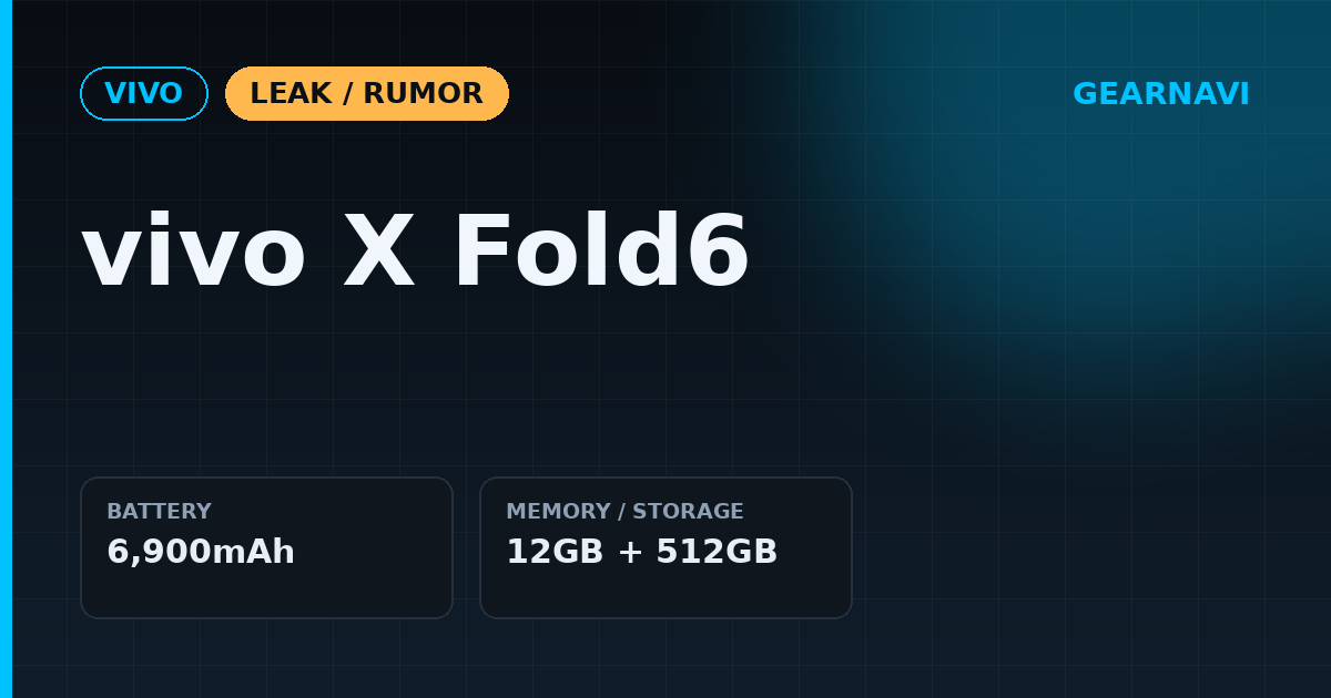 vivo X Fold6 主要スペック